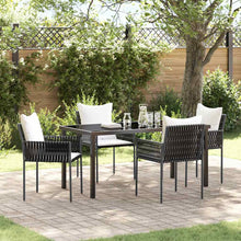 Tuin eettafelset 5 pcs Bruin en zwart PE Rattan