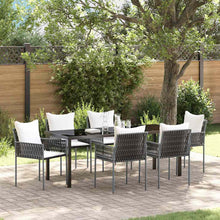 Tuin eettafelset 7 pcs Bruin en zwart PE Rattan