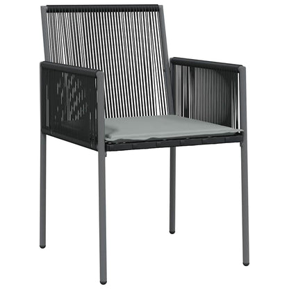 Tuin eettafelset 5 pcs Zwart PE Rattan