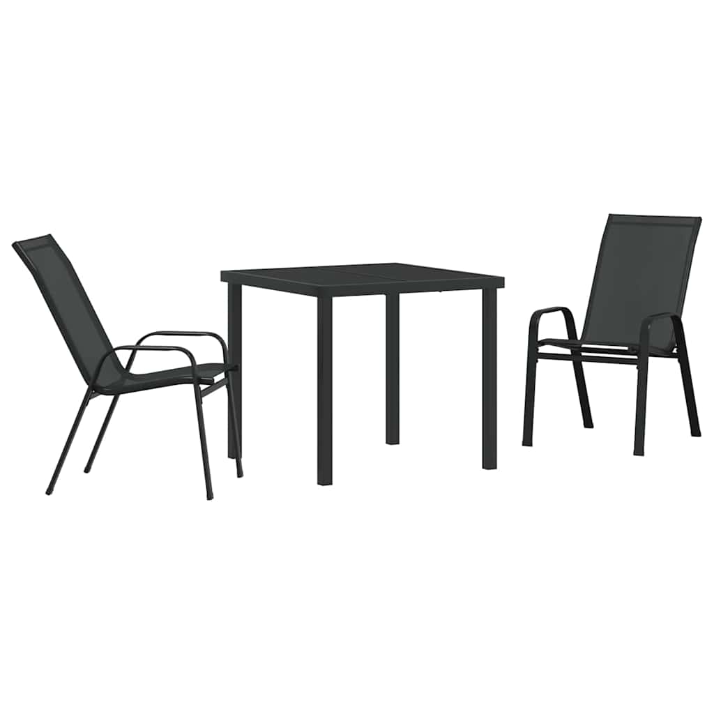Tuin Eetset 3 Pcs Textilene En Staal 2-zits