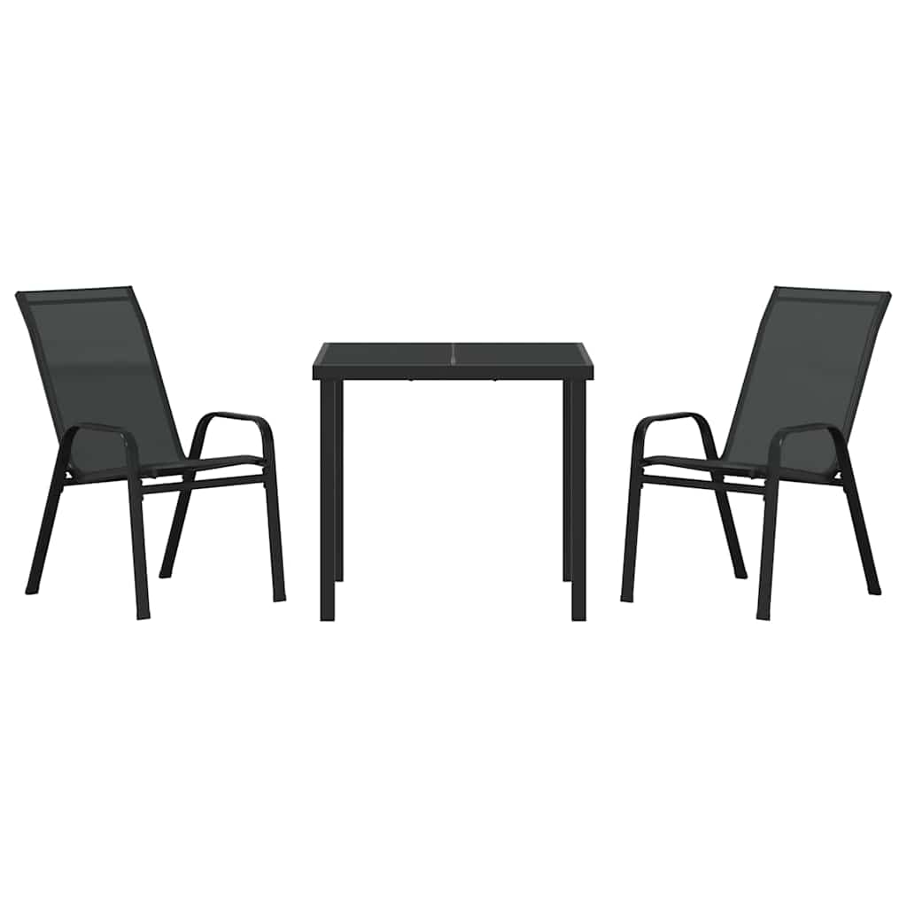 Tuin Eetset 3 Pcs Textilene En Staal 2-zits