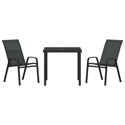 Tuin Eetset 3 Pcs Textilene En Staal 2-zits