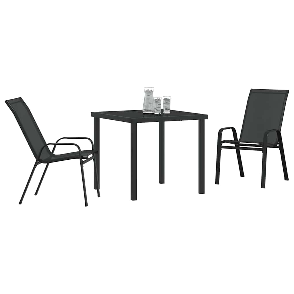 Tuin Eetset 3 Pcs Textilene En Staal 2-zits