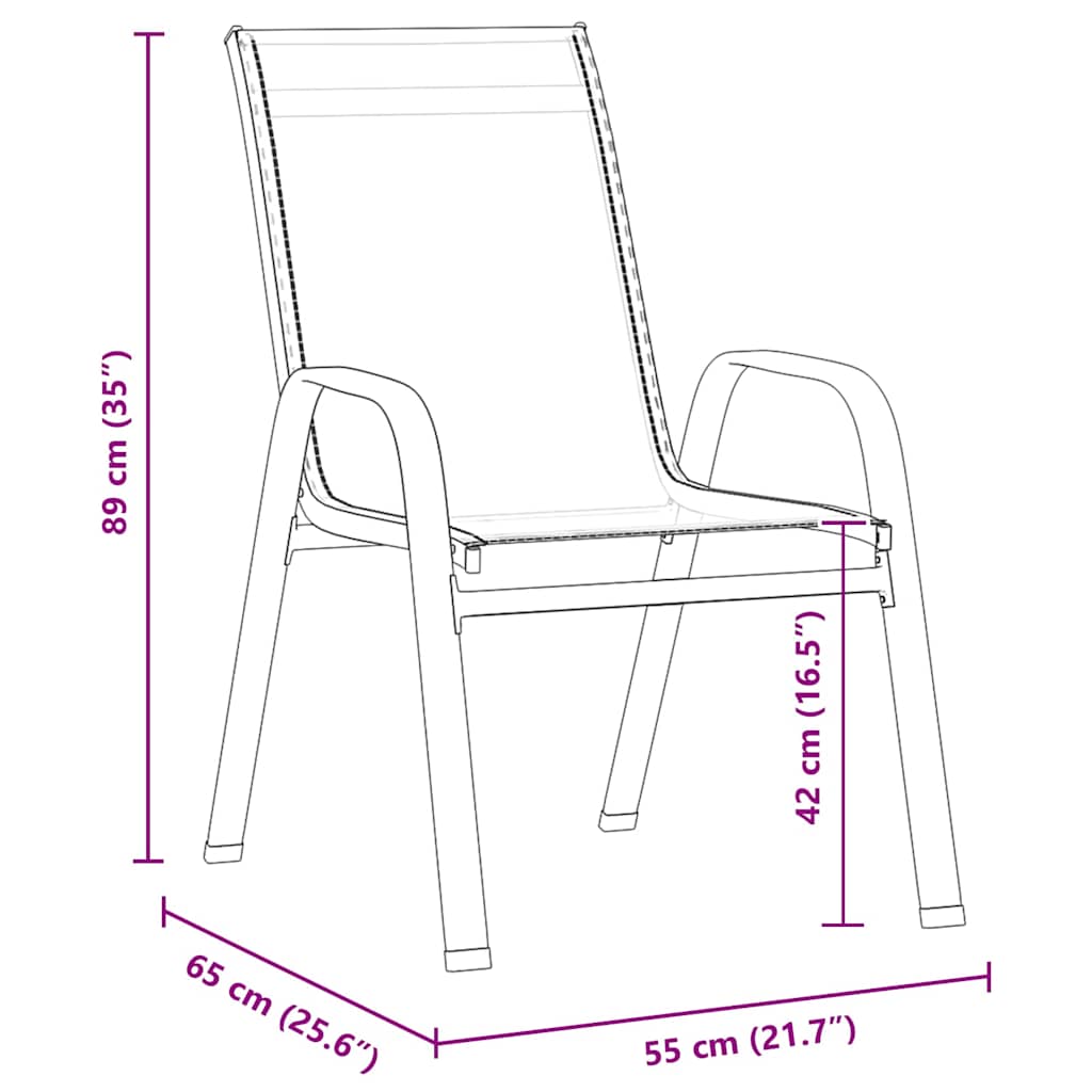 Tuin Eettafelset 7 Pcs Poedercoating Staal 6-persoons Zwart 200 cm