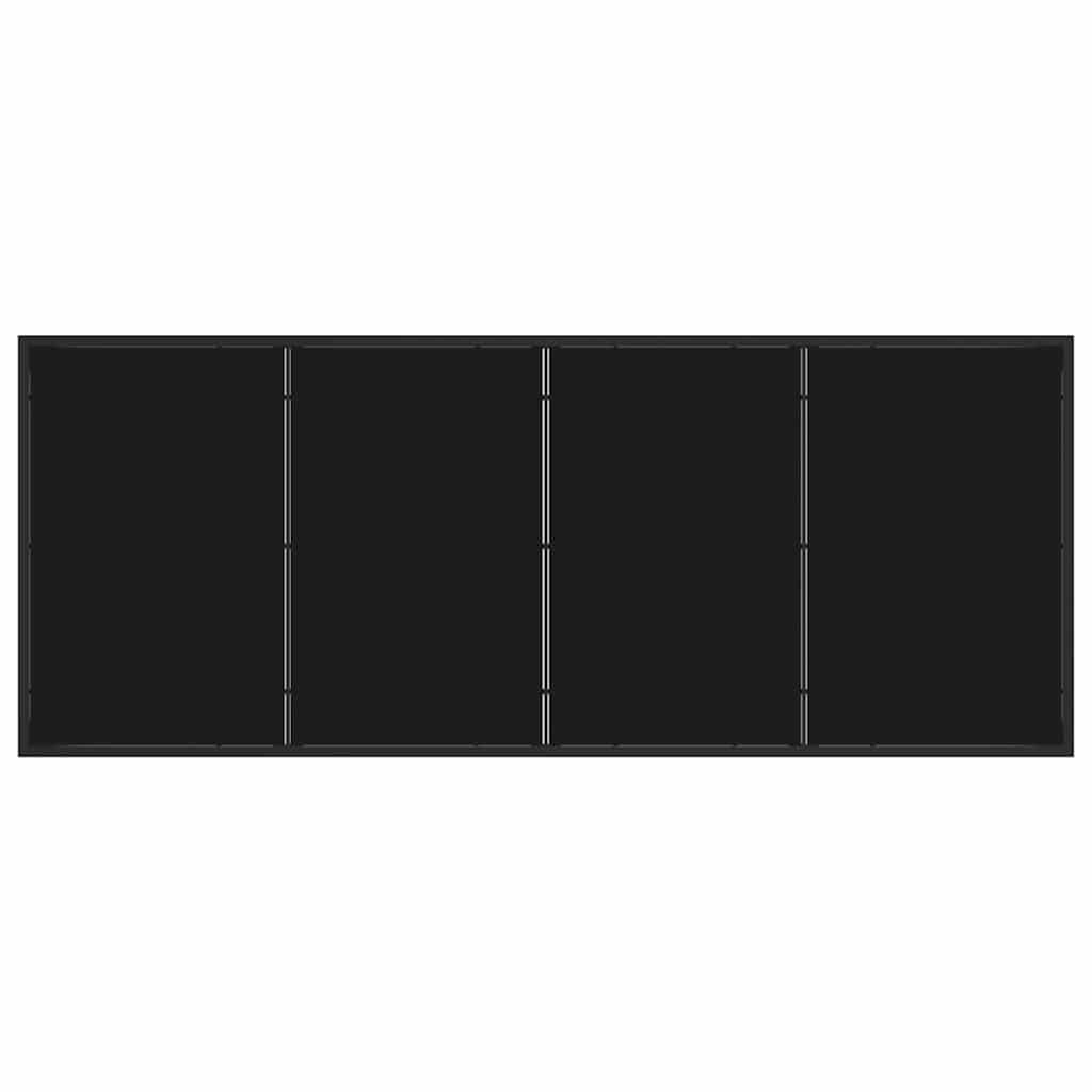Tuin Eettafelset 7 Pcs Poedercoating Staal 6-persoons Zwart 200 cm