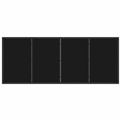 Tuin Eettafelset 7 Pcs Poedercoating Staal 6-persoons Zwart 200 cm