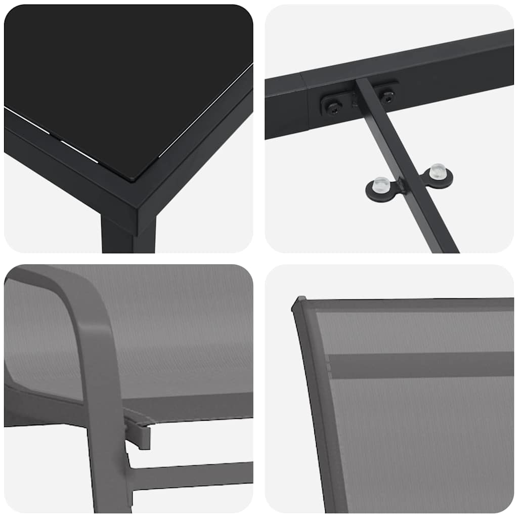 Tuin Eetset 5 Pcs Textilene En Staal 4-persoons