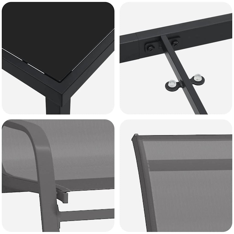 Tuin Eetset 5 Pcs Textilene En Staal 4-persoons