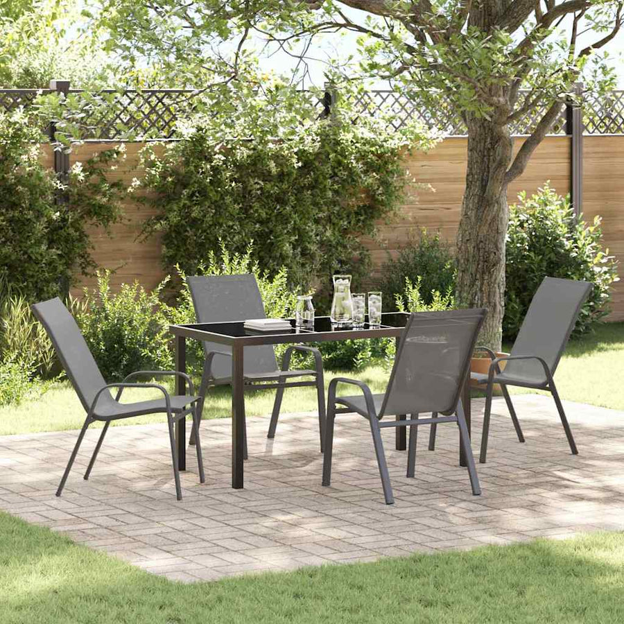 Tuin Eetset 5 Pcs Textilene En Staal 4-persoons