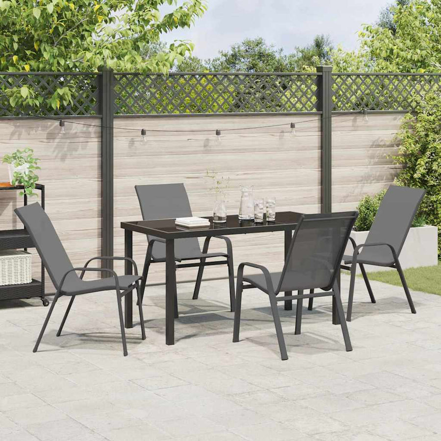 Tuin Eetset 5 Pcs Textilene En Staal 4-persoons