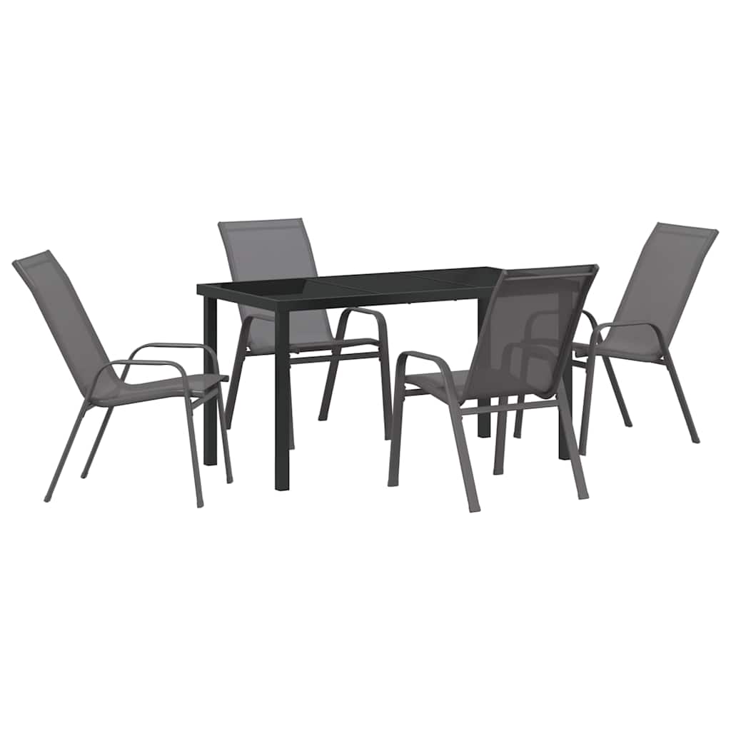 Tuin Eetset 5 Pcs Textilene En Staal 4-persoons