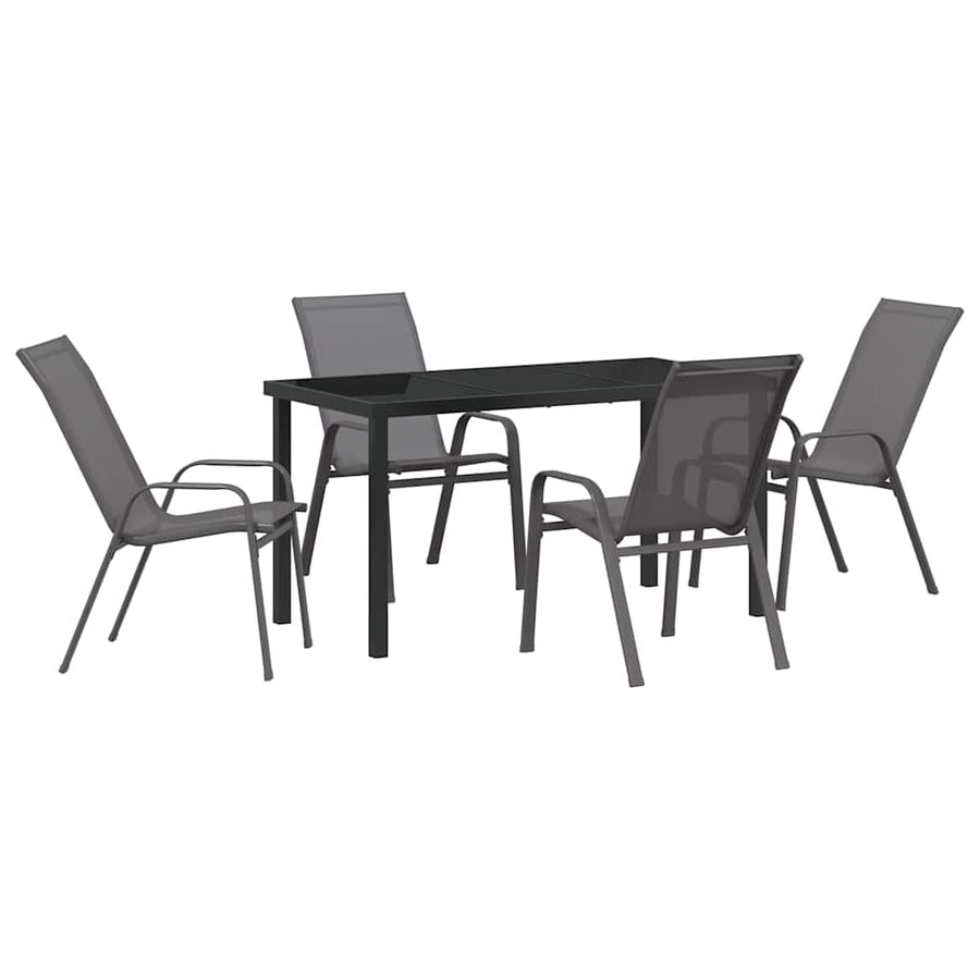 Tuin Eetset 5 Pcs Textilene En Staal 4-persoons