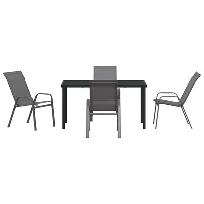 Tuin Eetset 5 Pcs Textilene En Staal 4-persoons