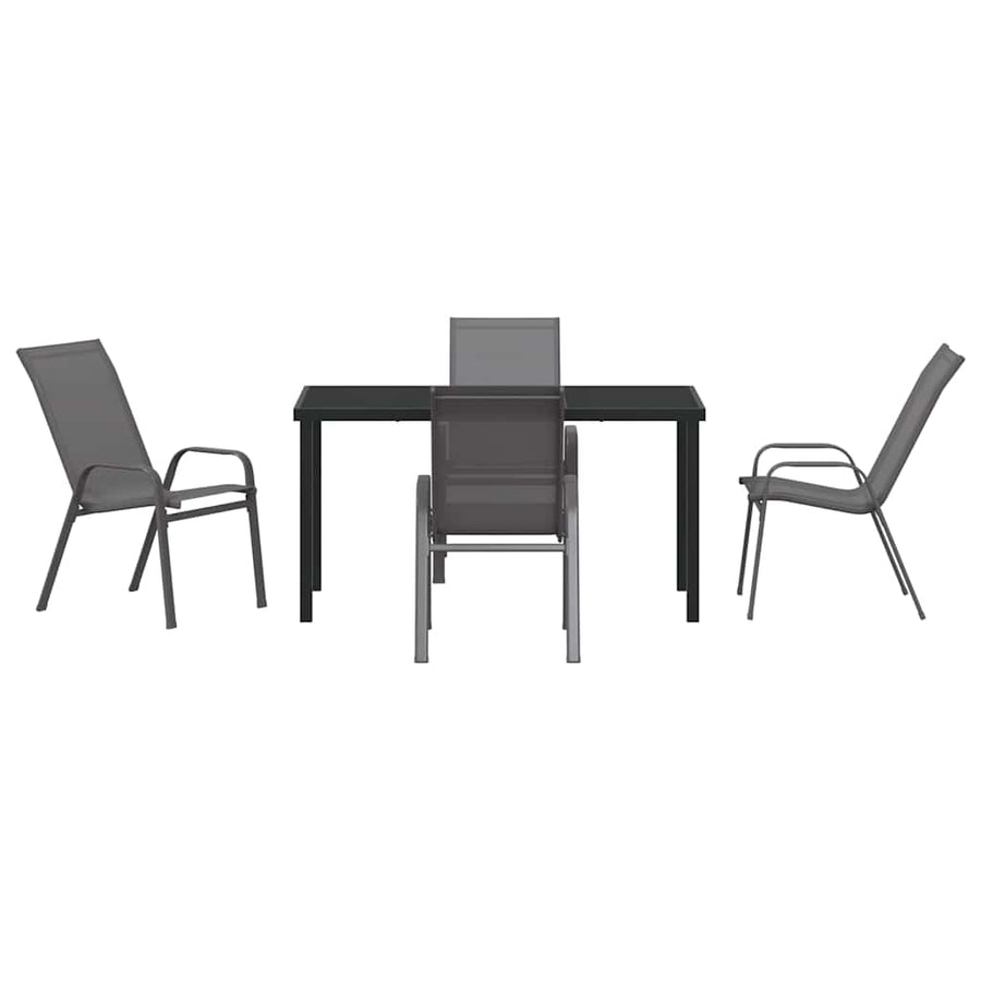 Tuin Eetset 5 Pcs Textilene En Staal 4-persoons