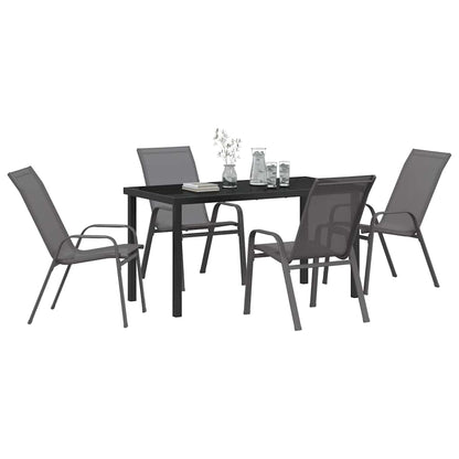 Tuin Eetset 5 Pcs Textilene En Staal 4-persoons