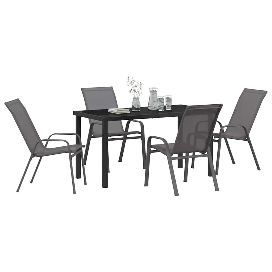 Tuin Eetset 5 Pcs Textilene En Staal 4-persoons