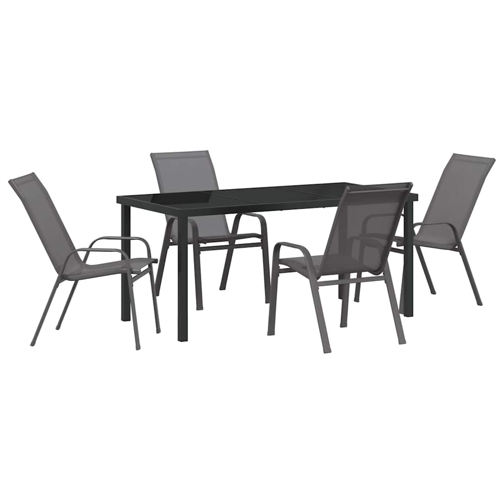 Tuin Eetset 5 Pcs Textilene En Staal 4-persoons