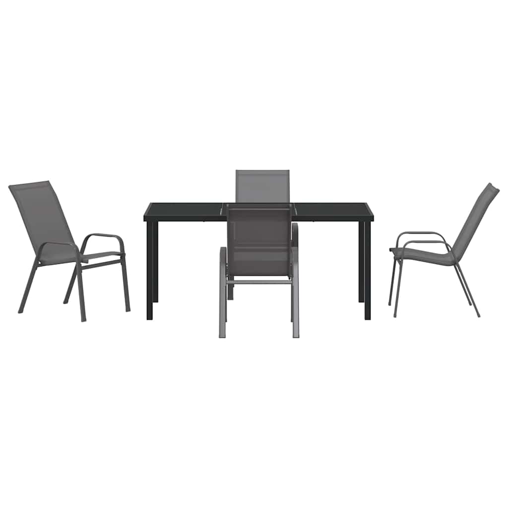 Tuin Eetset 5 Pcs Textilene En Staal 4-persoons