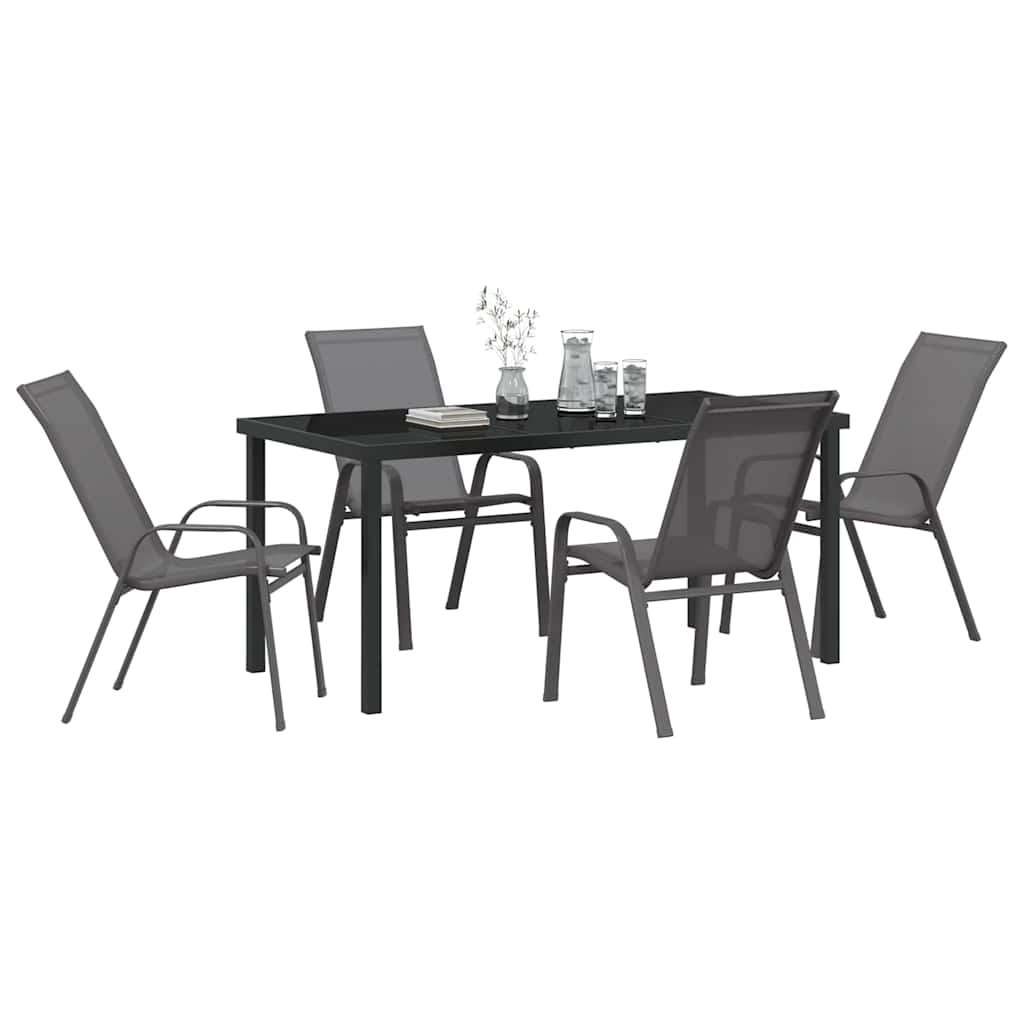Tuin Eetset 5 Pcs Textilene En Staal 4-persoons