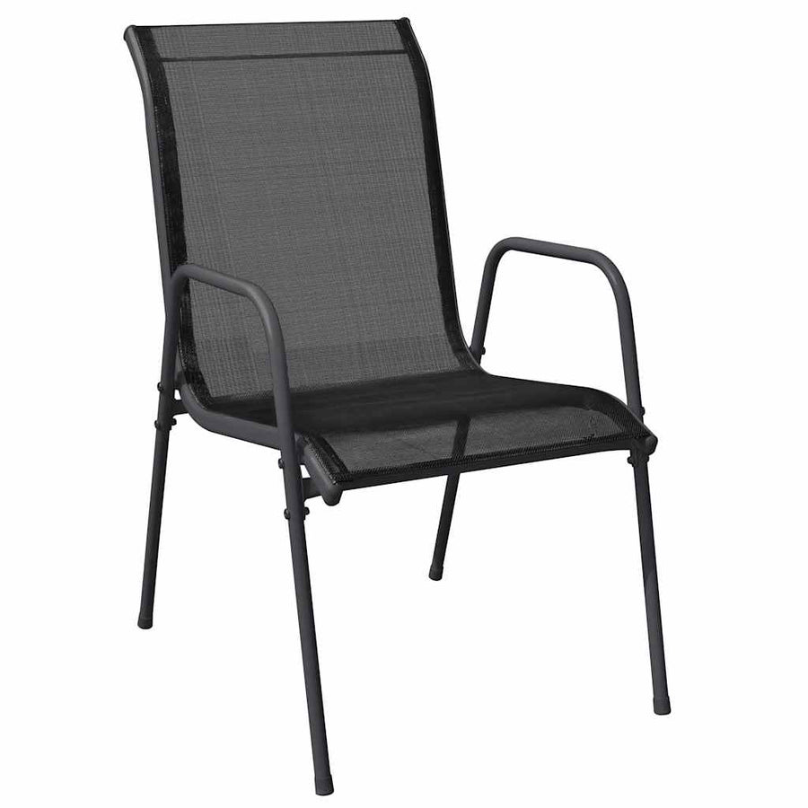 Tuin Eetset 9 Pcs Zwart Textilene En Staal 8-persoons