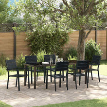 Tuin eettafelset 7 pcs Zwart Gepoedercoat staal