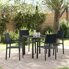 Tuin eettafelset 4 personen gepoedercoat staal zwart