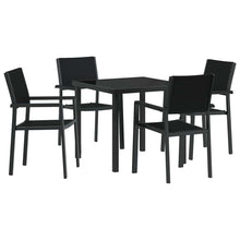 Tuin eettafelset 5 pcs Zwart Gepoedercoat staal
