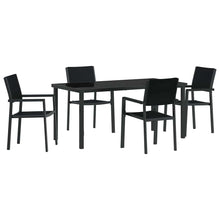 Tuin eettafelset 5 pcs Zwart Gepoedercoat staal