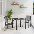 Tuin eettafelset 3-delig zwart staal