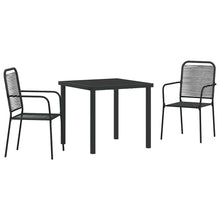 Tuin eettafelset 3 pcs Zwart Gepoedercoat staal