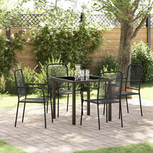 Tuin eettafelset 5 pcs Zwart Gepoedercoat staal