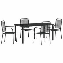 Tuin eettafelset 5 pcs Zwart Gepoedercoat staal