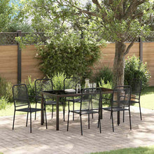 Tuin eettafelset 7 pcs Zwart Gepoedercoat staal