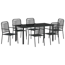 Tuin eettafelset 7 pcs Zwart Gepoedercoat staal