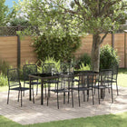 Outdoor dining set 9 pcs Black Powder-coated steel
