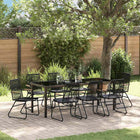 Outdoor dining set 9 pcs Black Powder-coated steel