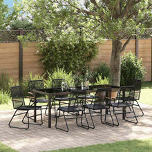 Tuin Eettafelset 9 Pcs Zwart Gepoedercoat Staal