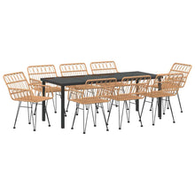 Tuin Eettafelset 9 Pcs Bruin Gepoedercoat Staal