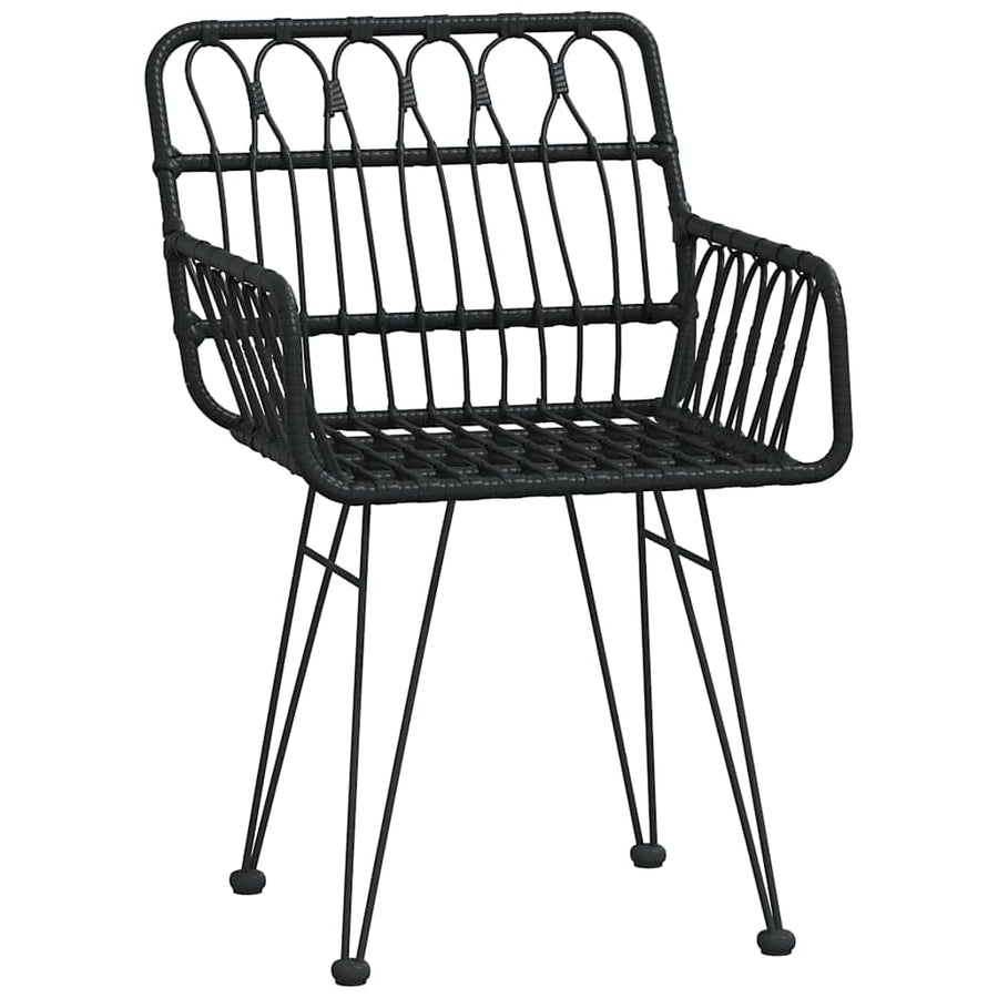 Tuin Eettafelset 7 Pcs Zwart Gepoedercoat Staal
