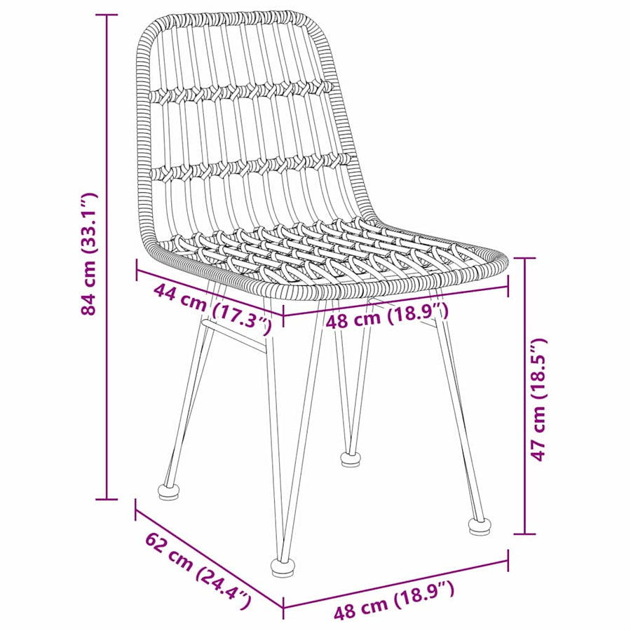 Tuin Eettafelset 7 Pcs Bruin Gepoedercoat Staal