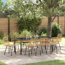 Tuin Eettafelset 9 Pcs Bruin Gepoedercoat Staal
