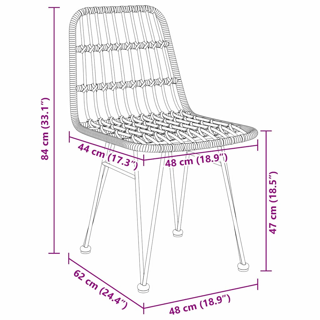 Tuin Eettafelset 9 Pcs Bruin Gepoedercoat Staal