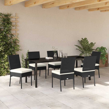 Tuin Eettafelset 7 Pcs Zwart Gepoedercoat Staal