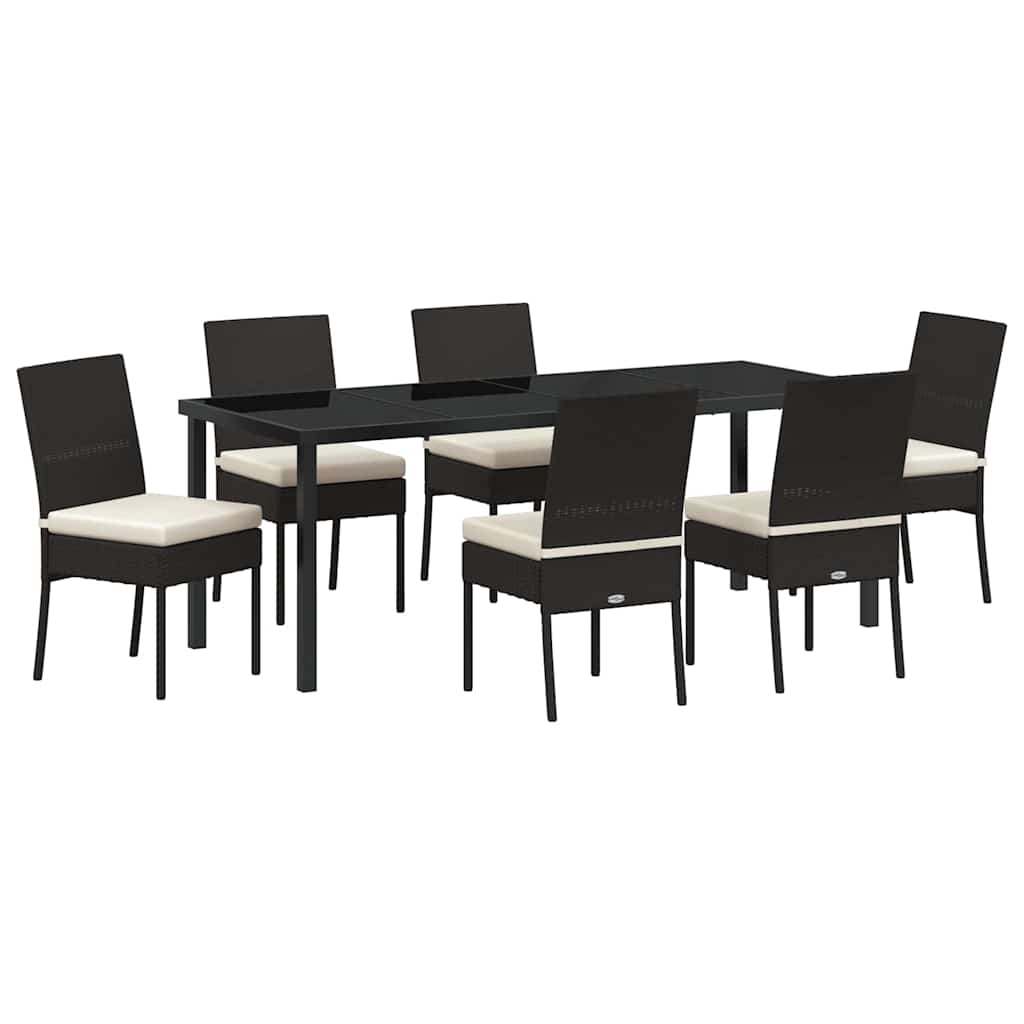 Tuin Eettafelset 7 Pcs Zwart Gepoedercoat Staal