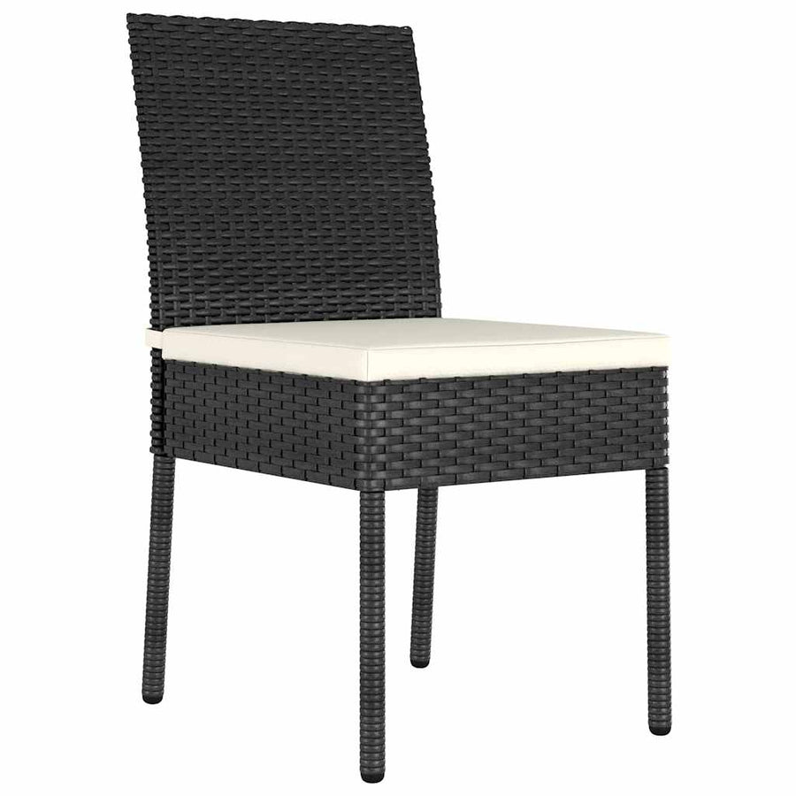 Tuin Eettafelset 9 Pcs Zwart Gepoedercoat Staal