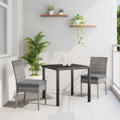 Tuin eettafelset 3 pcs Grijs Gepoedercoat staal