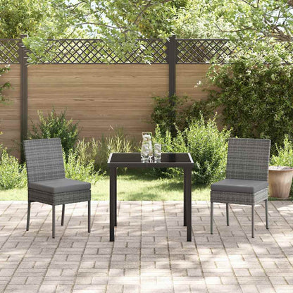 Tuin eettafelset 3 pcs Grijs Gepoedercoat staal