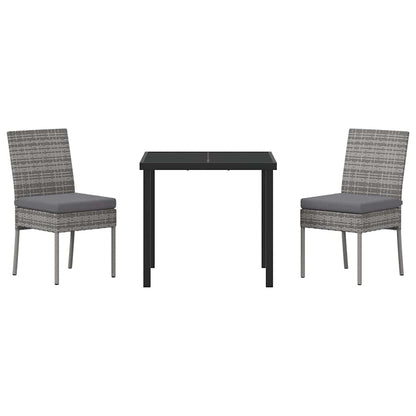 Tuin eettafelset 3 pcs Grijs Gepoedercoat staal
