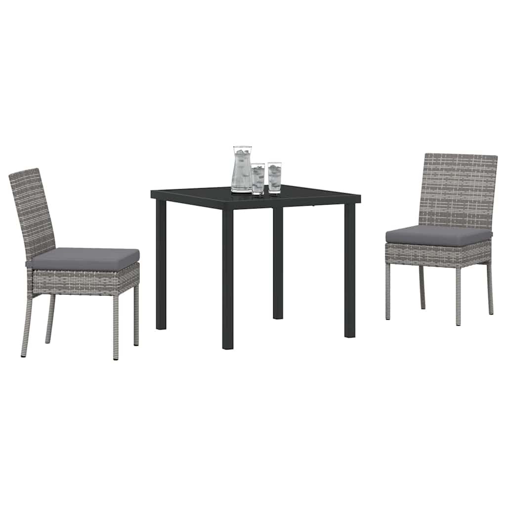 Tuin eettafelset 3 pcs Grijs Gepoedercoat staal