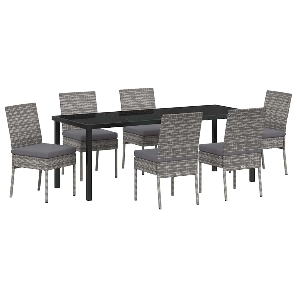 Tuin Eettafelset 7 Pcs Grijs Gepoedercoat Staal